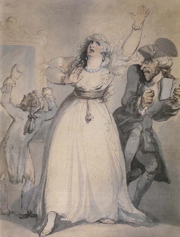 Thomas Rowlandson Mrs.Siddons,Old Kemble,and Henderson,Rehearsing in the Green Room France oil painting art